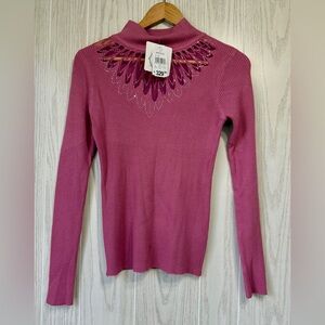Miss Cocoa Blush Sweater Top Size L NWT